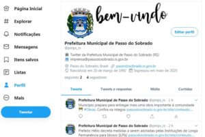 Conta da Prefeitura no Twitter