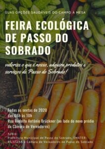 Feira Ecológica de Passo do Sobrado ocorre às sextas-feiras.
